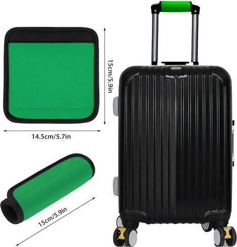 Wuggage Handle Wrap 5 Pack ، علامات الأمتعة | تلتف المقبض | أغلفة مقبض للحقيبة/حقيبة الشاطئ/حقائب الظهر ، معرفات سريعة ساطعة سفر سفر للطائرة (الأخضر × 5) in Kuwait