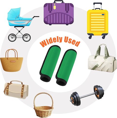 Wuggage Handle Wrap 5 Pack ، علامات الأمتعة | تلتف المقبض | أغلفة مقبض للحقيبة/حقيبة الشاطئ/حقائب الظهر ، معرفات سريعة ساطعة سفر سفر للطائرة (الأخضر × 5) in Kuwait