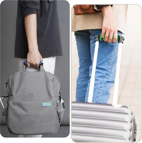 Wuggage Handle Wrap 5 Pack ، علامات الأمتعة | تلتف المقبض | أغلفة مقبض للحقيبة/حقيبة الشاطئ/حقائب الظهر ، معرفات سريعة ساطعة سفر سفر للطائرة (الأخضر × 5) in Kuwait