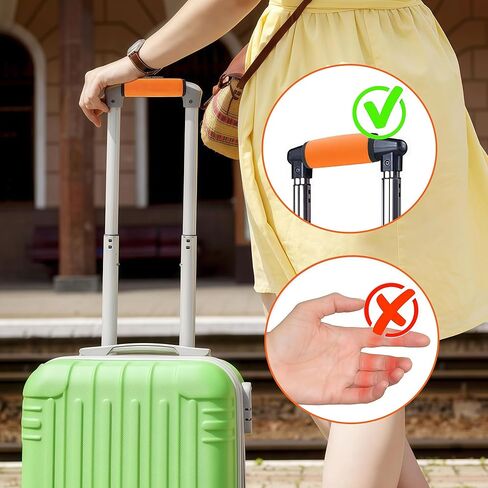 Wuggage Handle Wrap 5 Pack ، علامات الأمتعة | تلتف المقبض | أغلفة مقبض للحقيبة/حقيبة الشاطئ/حقائب الظهر ، معرفات سريعة ساطعة سفر سفر للطائرة (الأخضر × 5) in Kuwait