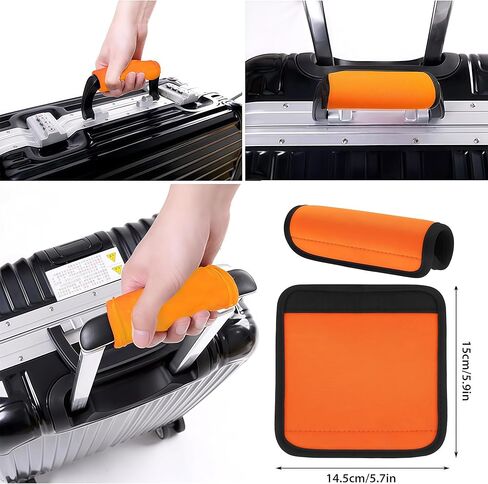 Wuggage Handle Wrap 5 Pack ، علامات الأمتعة | تلتف المقبض | أغلفة مقبض للحقيبة/حقيبة الشاطئ/حقائب الظهر ، معرفات سريعة ساطعة سفر سفر للطائرة (الأخضر × 5) in Kuwait