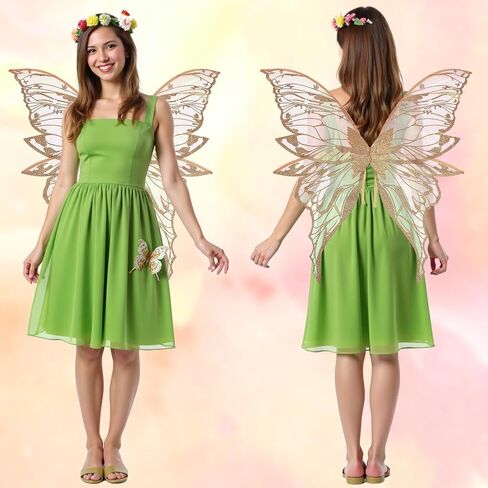 Fairy Wings Costume Set for Adults - Cosplay Accessories with 31.5"x29.5" Butterfly Wings for Halloween, Party in Saudi Arabia