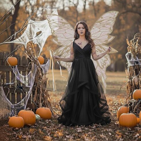 Fairy Wings Costume Set for Adults - Cosplay Accessories with 31.5"x29.5" Butterfly Wings for Halloween, Party in Saudi Arabia