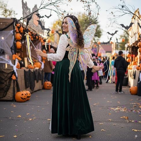 Fairy Wings Costume Set for Adults - Cosplay Accessories with 31.5"x29.5" Butterfly Wings for Halloween, Party in Saudi Arabia