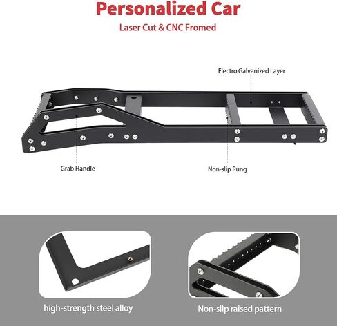 Linskip Tailgate Ladder متوافق مع 2018-2024 2025 Jeep Wrangler JL 4XE Sport Rubicon Sahara Willys Mojave ، سلم الوصول إلى السقف لجيب Wrangler الإكسسوارات الخارجية in Saudi Arabia