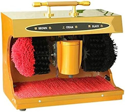 Automatic Electric Shoe Polisher Machine, Sensor-Activated Shoe Cleaning Device for Home, Hotels, Banks & Public Spaces - Gold Shoe Brushes Included in Saudi Arabia