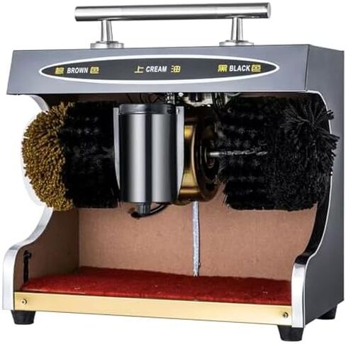 Automatic Shoe Polish Machine - Dual Brush Sole Cleaner with Dusting & Polishing, Low Noise, Effortless Cleaning for All Shoe Types, Perfect for Home & Professional Use in Saudi Arabia