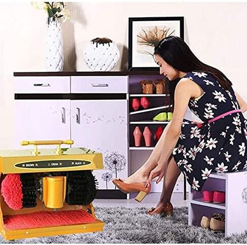 Automatic Shoe Polish Machine - Dual Brush Sole Cleaner with Dusting & Polishing, Low Noise, Effortless Cleaning for All Shoe Types, Perfect for Home & Professional Use in Saudi Arabia