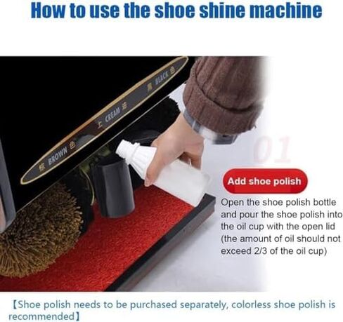 Electric Shoe Polishing Machine, Fully Automatic Household Polisher with Handle, Gray & Gold Finish, Efficient Shoe Care Solution for Easy Shine and Maintenance in Saudi Arabia