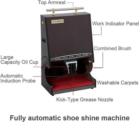 Electric Shoe Polishing Machine, Fully Automatic Household Polisher with Handle, Gray & Gold Finish, Efficient Shoe Care Solution for Easy Shine and Maintenance in Saudi Arabia