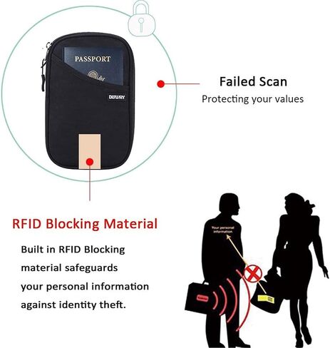حامل جواز السفر للسفر ، حظر RFID جواز سفر محفظة سفر محفظة مقاومة للماء للبطاقات حالة جواز السفر ، ووثائق السفر منظم بطاقات الائتمان CASE RFID جواز السفر للسفر in Kuwait
