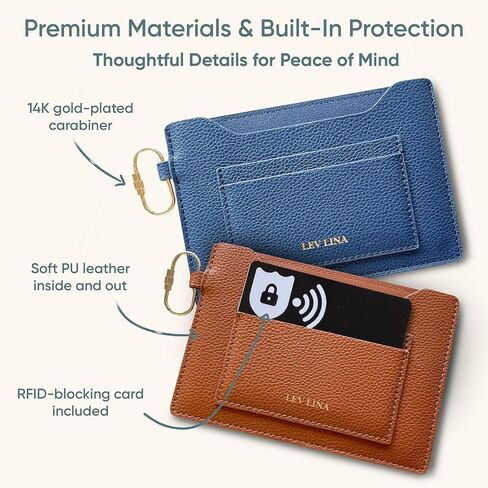 حامل جواز سفر للسفر RFID حظره نحيف جواز سفر محفظة وجواز سفر غلاف الكتب مع نغمة الذهب برغي carabiner وحقيبة الهدايا ، أساسيات المطار (البحرية) in Kuwait