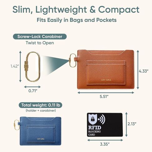 حامل جواز سفر للسفر RFID حظره نحيف جواز سفر محفظة وجواز سفر غلاف الكتب مع نغمة الذهب برغي carabiner وحقيبة الهدايا ، أساسيات المطار (البحرية) in Kuwait