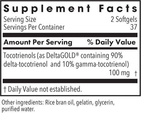 Allergy Research Group Delta-Fraction Tocotrienols Supplement - 50 mg Vitamin E, Annatto, Gamma, Tocotrienols Only, Tocopherol-Free, Hypoallergenic, Softgels - 75 Count in Saudi Arabia
