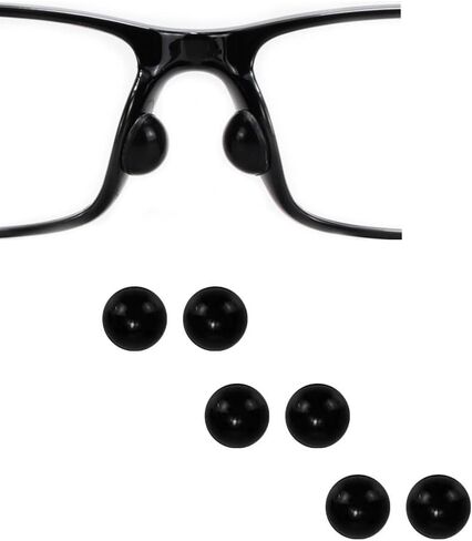 3 Pairs Glasses Support Nose Pad Round Glasses Nose Pad Soft Silicone Self-Adhesive Antiskid Nose Pad Suitable for Plastics Frames, Sunglasses(Black/10mm) in Kuwait