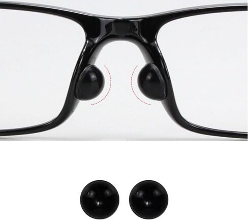 3 Pairs Glasses Support Nose Pad Round Glasses Nose Pad Soft Silicone Self-Adhesive Antiskid Nose Pad Suitable for Plastics Frames, Sunglasses(Black/10mm) in Kuwait