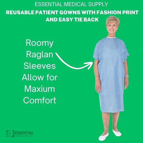 ثوب للمريض قابل لإعادة الاستخدام وملائم عالميًا من شركة Essential Medical Supply مع ربطات عنق، وردي in Kuwait