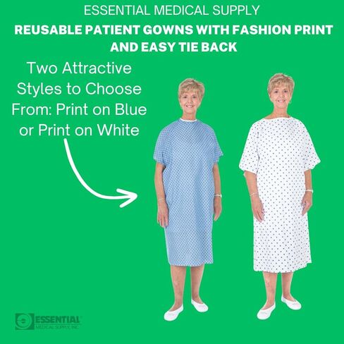 ثوب للمريض قابل لإعادة الاستخدام وملائم عالميًا من شركة Essential Medical Supply مع ربطات عنق، وردي in Kuwait