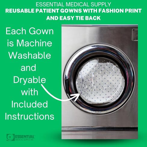 ثوب للمريض قابل لإعادة الاستخدام وملائم عالميًا من شركة Essential Medical Supply مع ربطات عنق، وردي in Kuwait