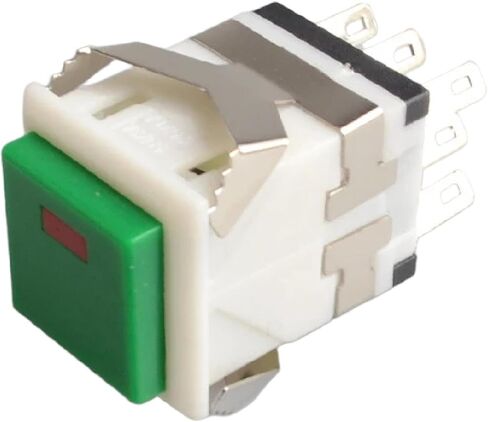تبديل زر الضغط المربع مع مؤشر LED ، والرجوع الذاتي لحظة ، 8 أسنان ، 2NO2NC ، 3A/250V ، 5 عبوات (قذيفة أبيض أسود) in Kuwait
