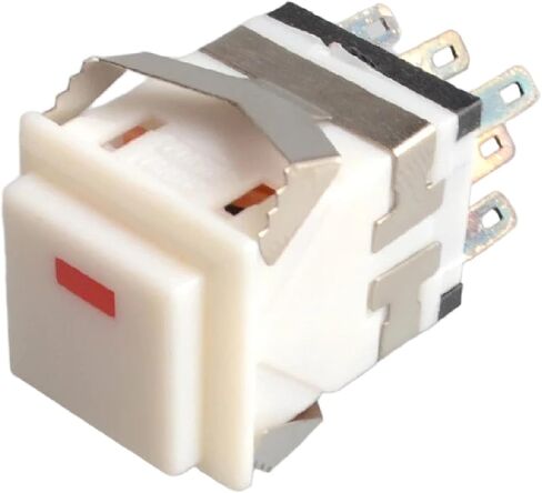 تبديل زر الضغط المربع مع مؤشر LED ، والرجوع الذاتي لحظة ، 8 أسنان ، 2NO2NC ، 3A/250V ، 5 عبوات (قذيفة أبيض أسود) in Kuwait