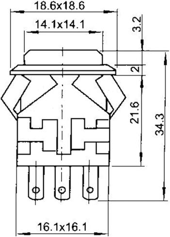 تبديل زر الضغط المربع مع مؤشر LED ، والرجوع الذاتي لحظة ، 8 أسنان ، 2NO2NC ، 3A/250V ، 5 عبوات (قذيفة أبيض أسود) in Kuwait