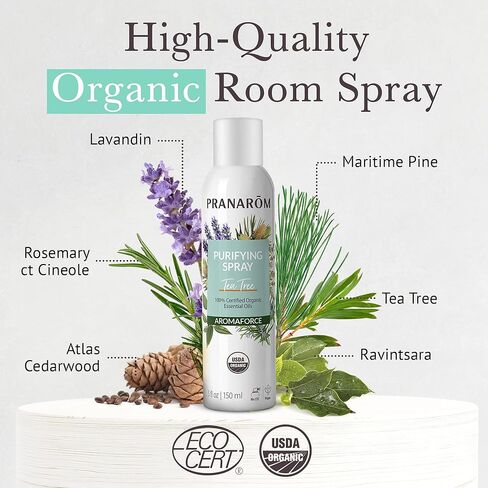 براناروم - أرومافورس، رذاذ منقي الهواء بالزيوت العطرية العضوية، مزيلات الروائح للمنزل، رذاذ الزيت العطري مع خلاصات نباتية، رذاذ الحمضيات الطازجة، رذاذ منقي، عضوي معتمد، 150 مل in Kuwait