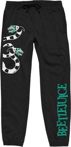 Bioworld Beetlejuice Logo and Sand Worm Character Unisex Adult Sweatpants in Saudi Arabia