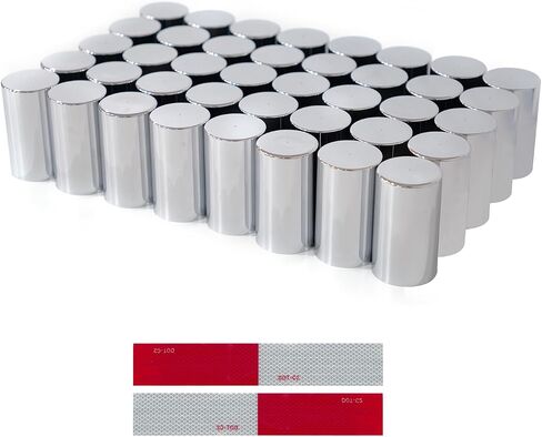 60pcs 33mm lug nut يغطي الكروم ، وشاحنات شبه الشاحنات تغطي الجوز ABS ABS بلاستيك مضاد للتجديف سهلة التثبيت ، وأغطية الجوز لشاحنات شبه الشاحنات in Kuwait