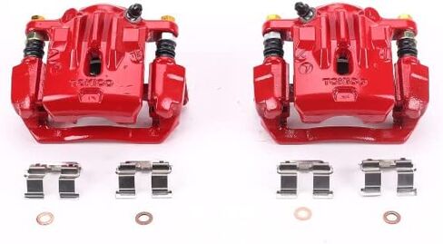 Power Stop الخلفي S3224 زوج من الفرجار المطلي بالمسحوق الأحمر عالي الإيقاع لـ Subaru Legacy 2006-2009 ، Subaru Outback 2006-2009 [نموذج محدد] in Saudi Arabia
