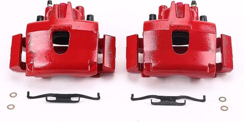Power Stop Front S4776 زوج من الفرجار المطلي بالمسحوق الأحمر العالي في كرايسلر تاون آند كونتري ، كرايسلر فويا ، دودج كارافان ، دودج جراند كارافان [موديل محدد] in Saudi Arabia