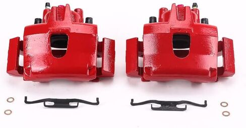 Power Stop Front S4776 زوج من الفرجار المطلي بالمسحوق الأحمر العالي في كرايسلر تاون آند كونتري ، كرايسلر فويا ، دودج كارافان ، دودج جراند كارافان [موديل محدد] in Saudi Arabia