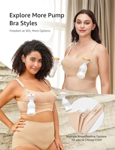 HOFISH Pumping Bra Hands Free Support Nursing & Pumping Bra in One Ultra-Soft Breast Pump Bra All Day Wear in Saudi Arabia