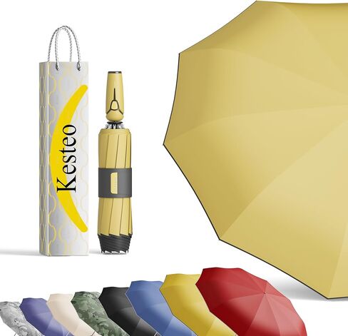 Windproof Travel Umbrella for Rain, Withstand 85MPH Winds, 54 Inch Automatic Reverse Fold Umbrellas Easy Auto Open Close, Portable Compact Umbrella Includes Cover Bag, Perfect for Travel, Car, Commute, Women Men, Backpack in Saudi Arabia