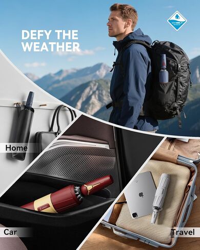Windproof Travel Umbrella for Rain, Withstand 85MPH Winds, 54 Inch Automatic Reverse Fold Umbrellas Easy Auto Open Close, Portable Compact Umbrella Includes Cover Bag, Perfect for Travel, Car, Commute, Women Men, Backpack in Saudi Arabia