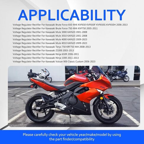 Hisport 21066-1127 الجهد منظم الجهد مقوم متوافق مع قوة Kawasaki الغاشمة 650 750 4x4i Mule 3000 3010 4000 4010 Kaf620 Teryx 750 Krf750 Z1000 Vulcan 900 Classic Custom Ninja 650r 1000 in Saudi Arabia