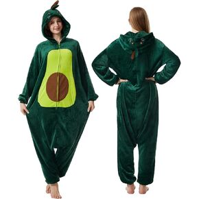 Adult Animal Onesie Halloween Costume Cosplay Pajamas Flannel One Piece Homewear Suit Jumpsuit Hooded Romper for Women Men in Kuwait