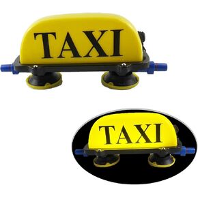 USB Rechargeable Taxi Sign Light with Two Manual Vacuum Pump Suction Cups,Sealed and Waterproof Taxi Top Lights Yellow Shell in Saudi Arabia