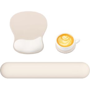 Larger Mouse Pad with Wrist Support,Non-Slip Rubber Base Keyboard Mouse Mat Set,Surface Soft & Relieve Wrist Pain,Waterproof Protector Mousepad for Laptop,Computer,Gaming&Office,Home-Cotton C in Kuwait