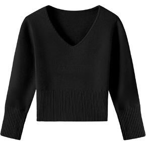 WYHDY Girls Ballet Wrap Top Long SleeDance Sweater for Girls V Neck in Kuwait