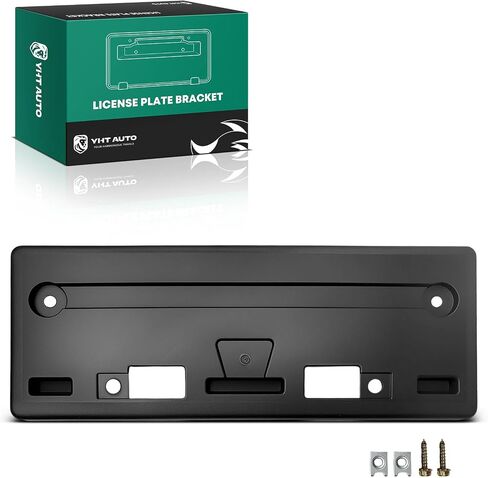 YHTAUTO Front License Plate Frame w/Screws Compatible with Infiniti QX56 2011-2013, QX80 2014, PP Plastic Glass Fiber Black Bumper License Plate Bracket, No Drill Licence Plate Holder in Saudi Arabia
