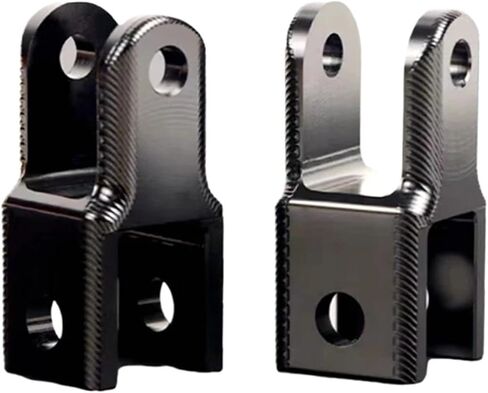 Motorcycle Rear Shock Fixed Head Round End Convert Fork End Accessories Universal 20mm Dual Fork Port Converter Heighten Adapter(Black,2 pcs) in Kuwait