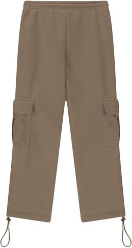 Teen Boys Cargo Pants Straight Wide Leg Drawstring Elastic Waist Casual Trousers Kids School Uniform Clothes in Saudi Arabia