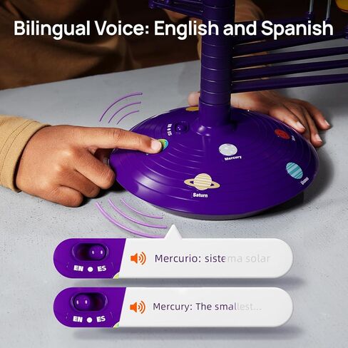 Science Can النظام الشمسي للأطفال، طقم نموذج النظام الشمسي لعلم الفلك الناطق، جهاز عرض القبة السماوية مع 8 كواكب ألعاب الفضاء الجذعية لعمر 3 4 5 سنوات فما فوق للأولاد والبنات in Kuwait