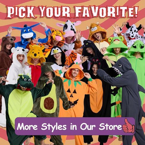 Unisex Adult Onesie Pajamas Animal Cosplay Halloween Costume One Piece Plush Sleepwear Homewear in Saudi Arabia