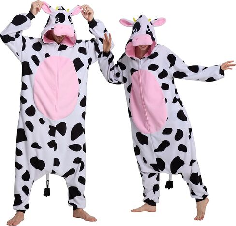 Unisex Adult Onesie Pajamas Animal Cosplay Halloween Costume One Piece Plush Sleepwear Homewear in Saudi Arabia