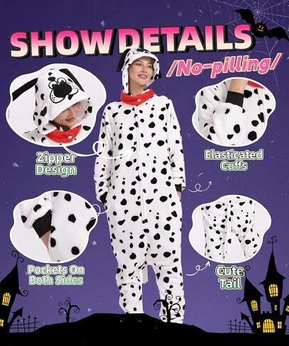 بيجامة نيسيي للحيوانات للبالغين للجنسين، زي تنكري للهالوين للرجال والنساء من الفلانيل in Kuwait