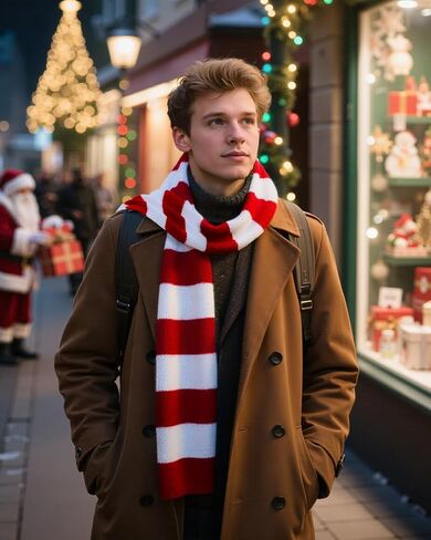 Century Star Winter Scarf Mens Warm Striped Long Scarves-For Party Festival Casual Costume Accessory in Saudi Arabia