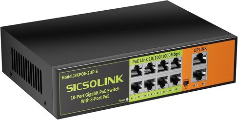 SICSOLINK AI Smart 6 Ports PoE+ Switch (4 PoE+ Ports,2 Uplink),802.3af/at,30W Each Port,100Mbps,Extend to 250Meter,Unmanaged,Metal,Suitable for IP Cameras,Networking Devices & Home Office. in Saudi Arabia