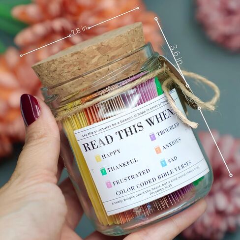 Bible Verse Jar, 92 Premium Printed Scripture Cards, Daily Prayer & Faith Quotes, Christian Gift for Women & Men, Motivational Religious Quote Jar in Saudi Arabia